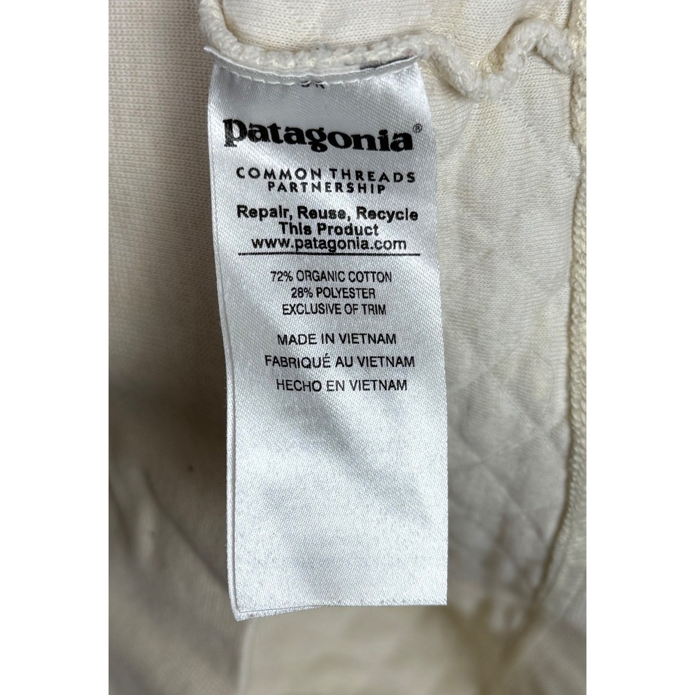 Patagonia Womens Quilted‎ Snap Neck Organic Cotton Pullover Sweatshirt Cream S - Picture 5 of 8
